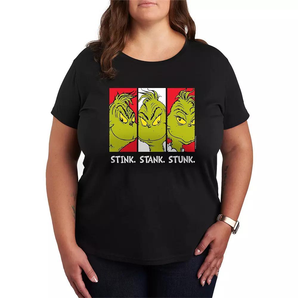 Plus Size Dr. Seuss Grinch Stink Stank Stunk Graphic Tee, Womens Product Image