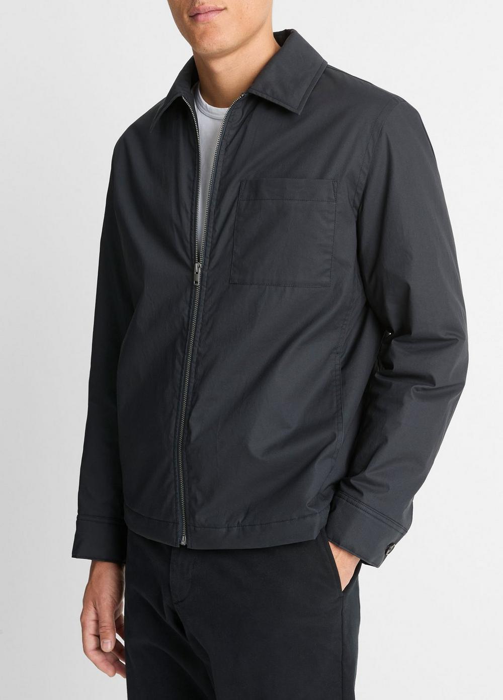 Mens Quilted-Lined Cotton Sport Jacket, Coastal Blue, Size L Vince Product Image