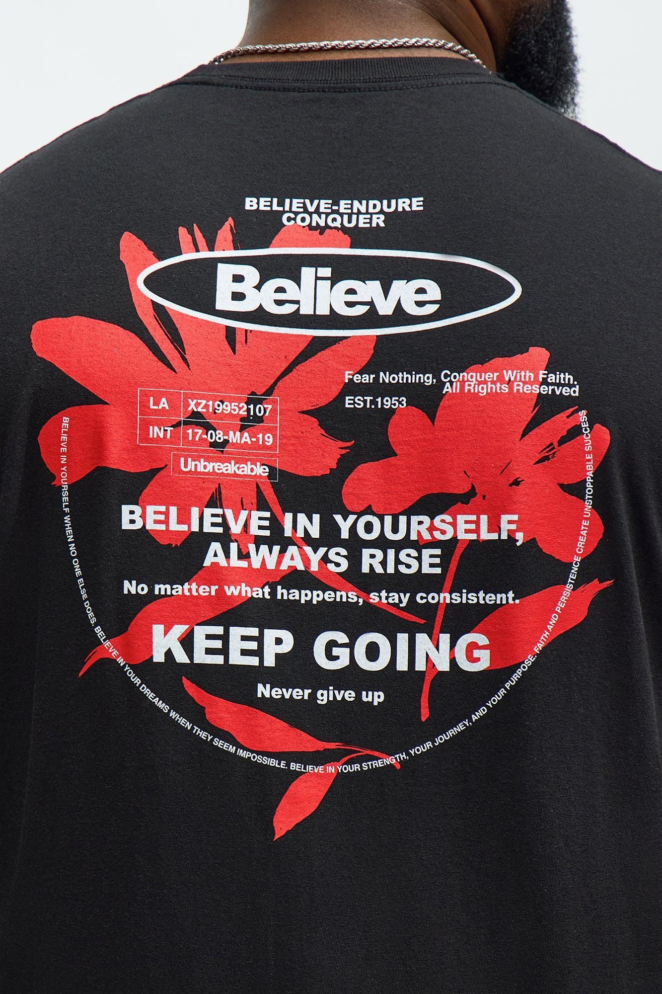 Believe Keep Going Short Sleeve Tee - Black Product Image
