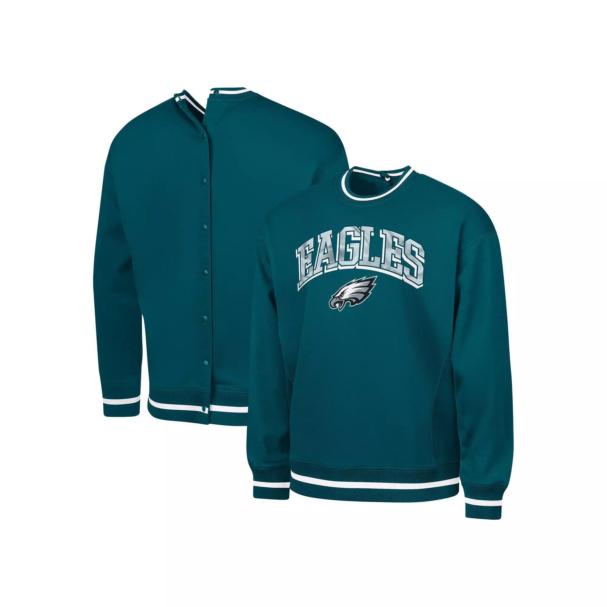 Men's G-III Sports by Carl Banks Midnight Green Philadelphia Eagles Adaptive Blocker Fleece Pullover Sweatshirt, Size: Large Product Image