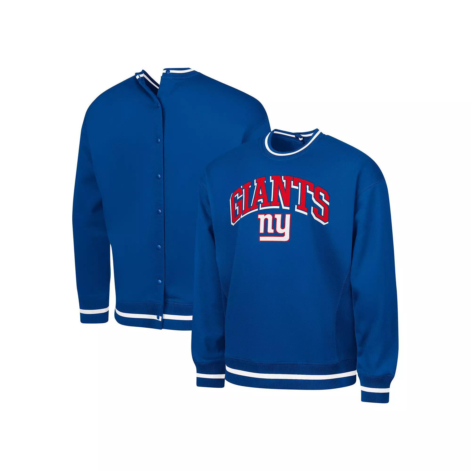 Men's G-III Sports by Carl Banks Royal New York Giants Adaptive Blocker Fleece Pullover Sweatshirt, Size: Medium, Blue Product Image