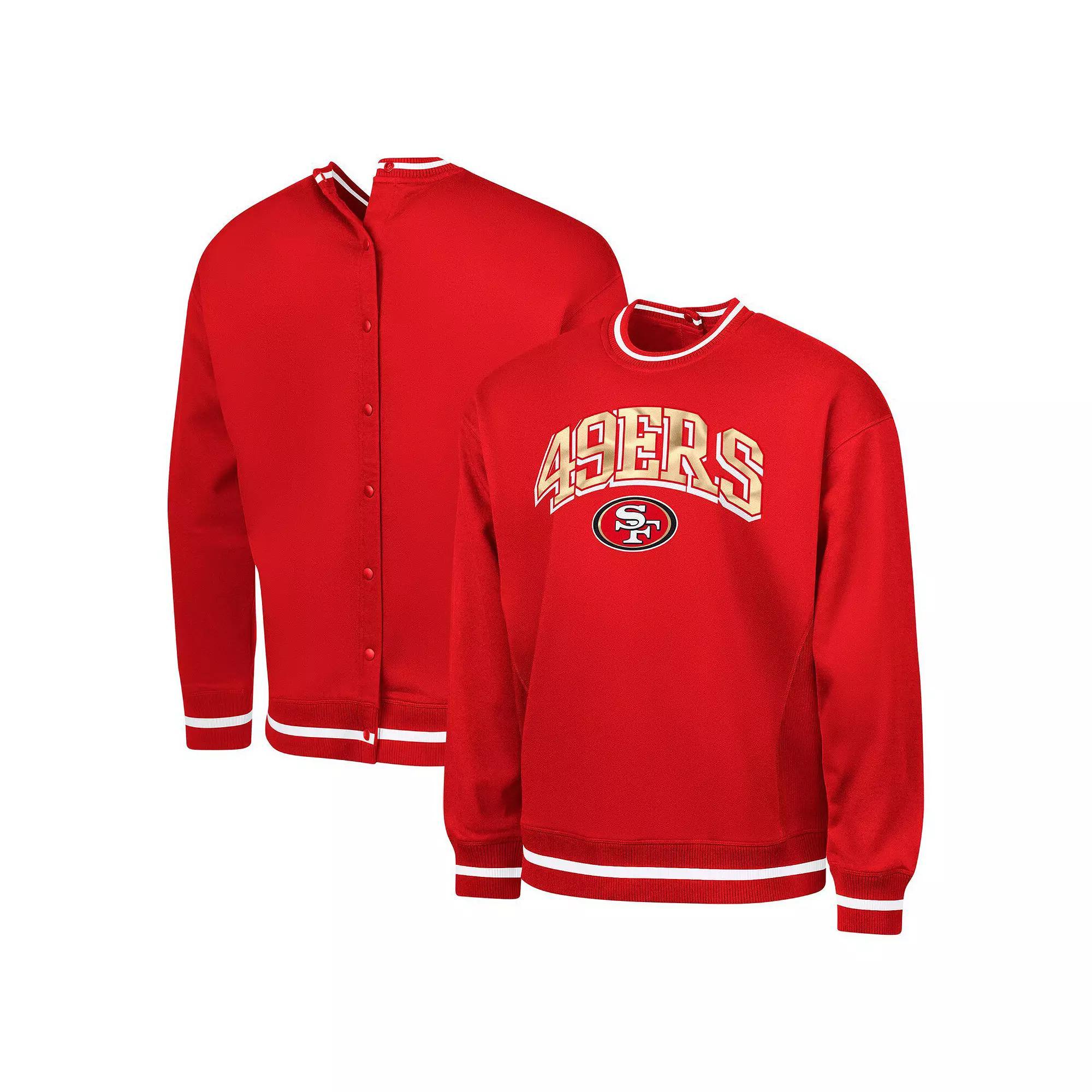Men's G-III Sports by Carl Banks Scarlet San Francisco 49ers Adaptive Blocker Fleece Pullover Sweatshirt, Size: 2XL, Red Product Image