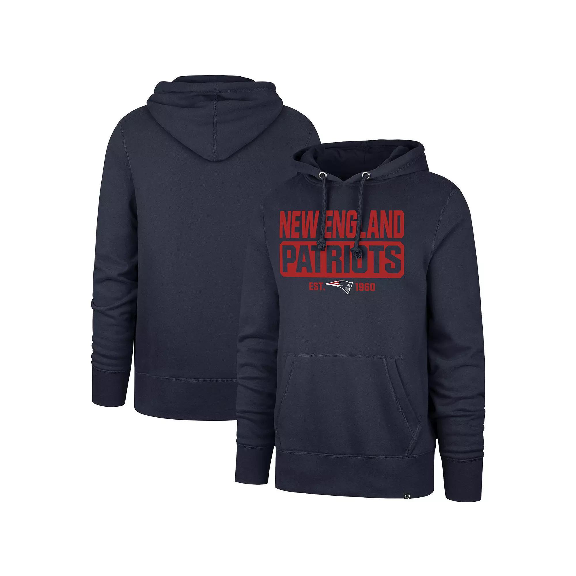 Mens 47 New England Patriots Box Out Headline Pullover Hoodie Blue Product Image