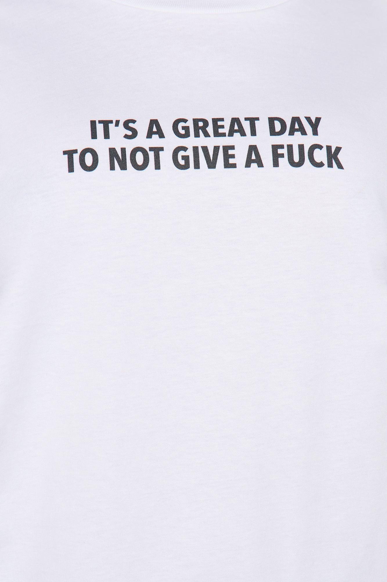 It's A Great Day Fitted Tee - White Product Image