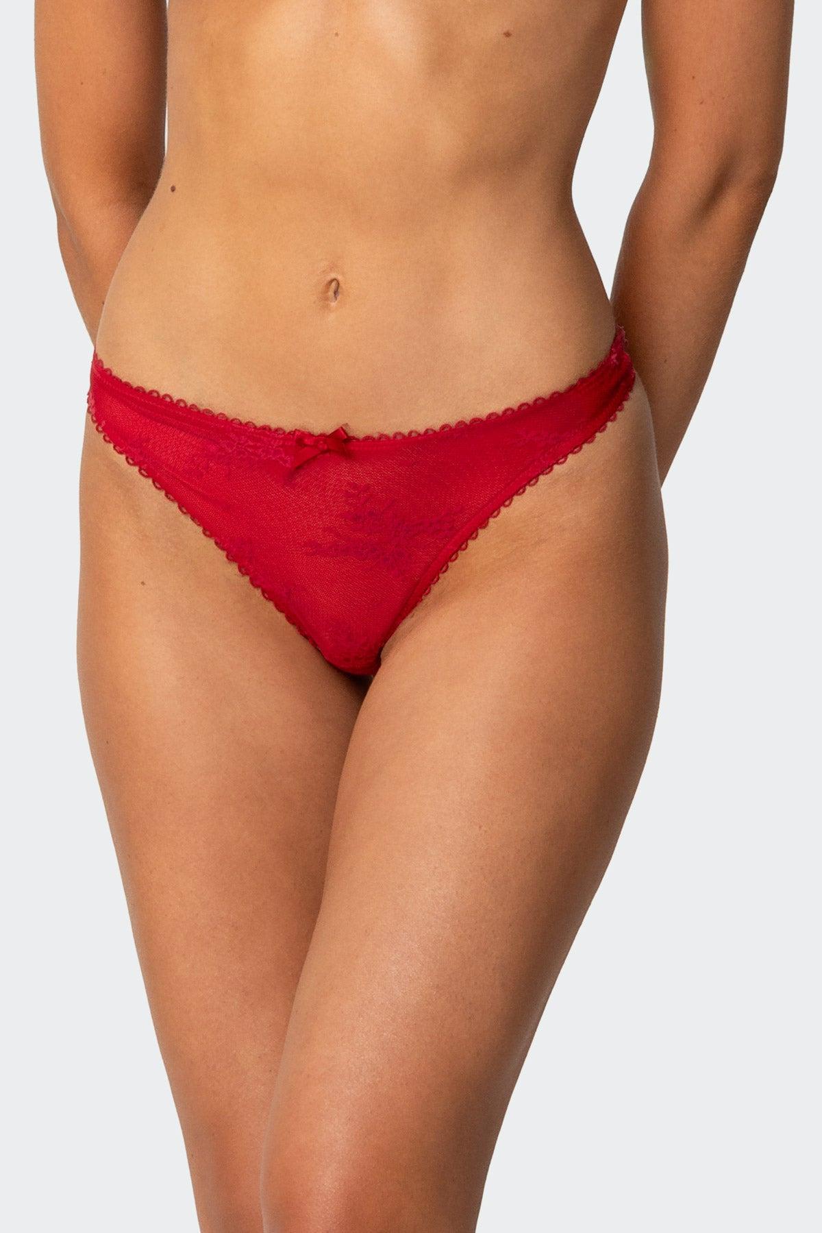 Darcie Sheer Lace Thong Product Image