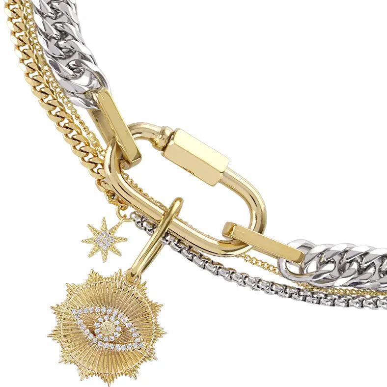 Carabiner Evil Eye Necklace Product Image