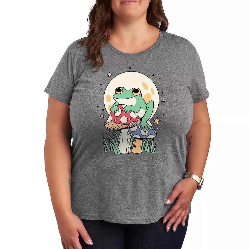 Women's Frog And Mushrooms Graphic Tee, Girl's, Size: Medium, Grey Gray Product Image