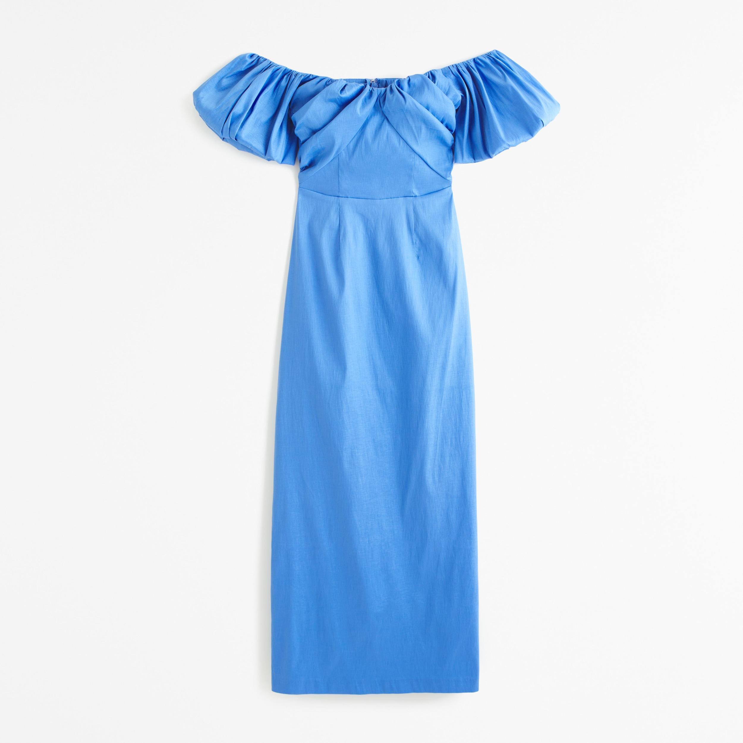 Taffeta Off-The-Shoulder Midi Dress Product Image