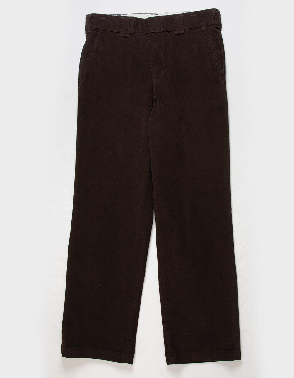 DICKIES Flat Front Mens Corduroy Pants - DARK BROWN Product Image