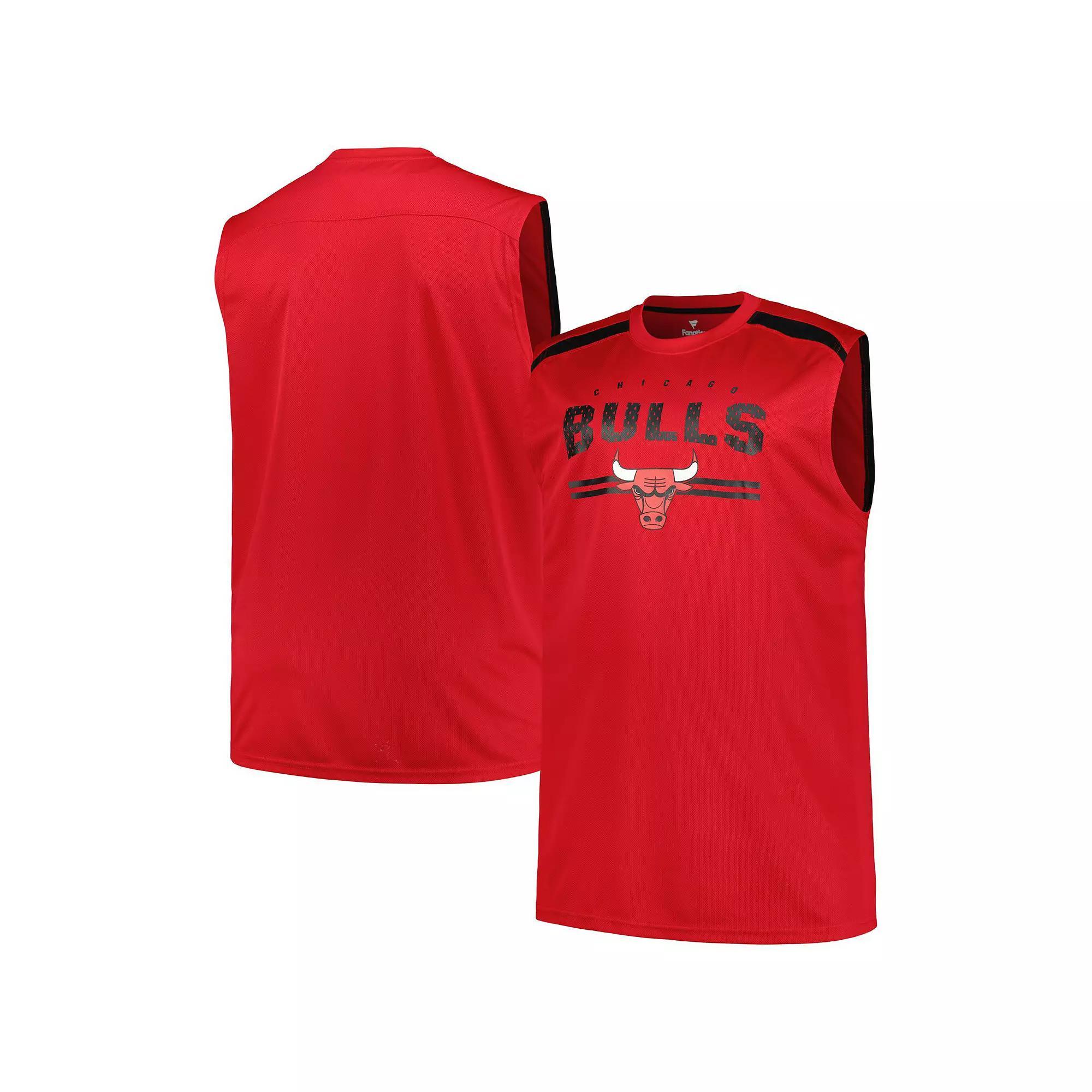 Men's Fanatics Red Chicago Bulls Big & Tall Birdseye Muscle Tank Top, Size: XLT Product Image