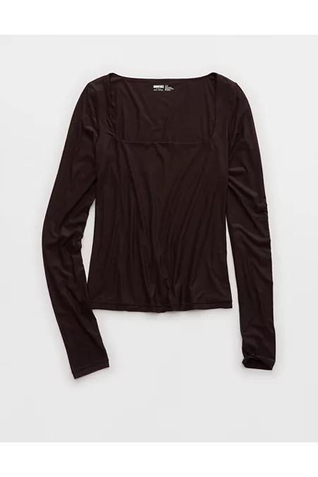 SMOOTHEZ Sqaure Neck Long Sleeve Top Women's Product Image