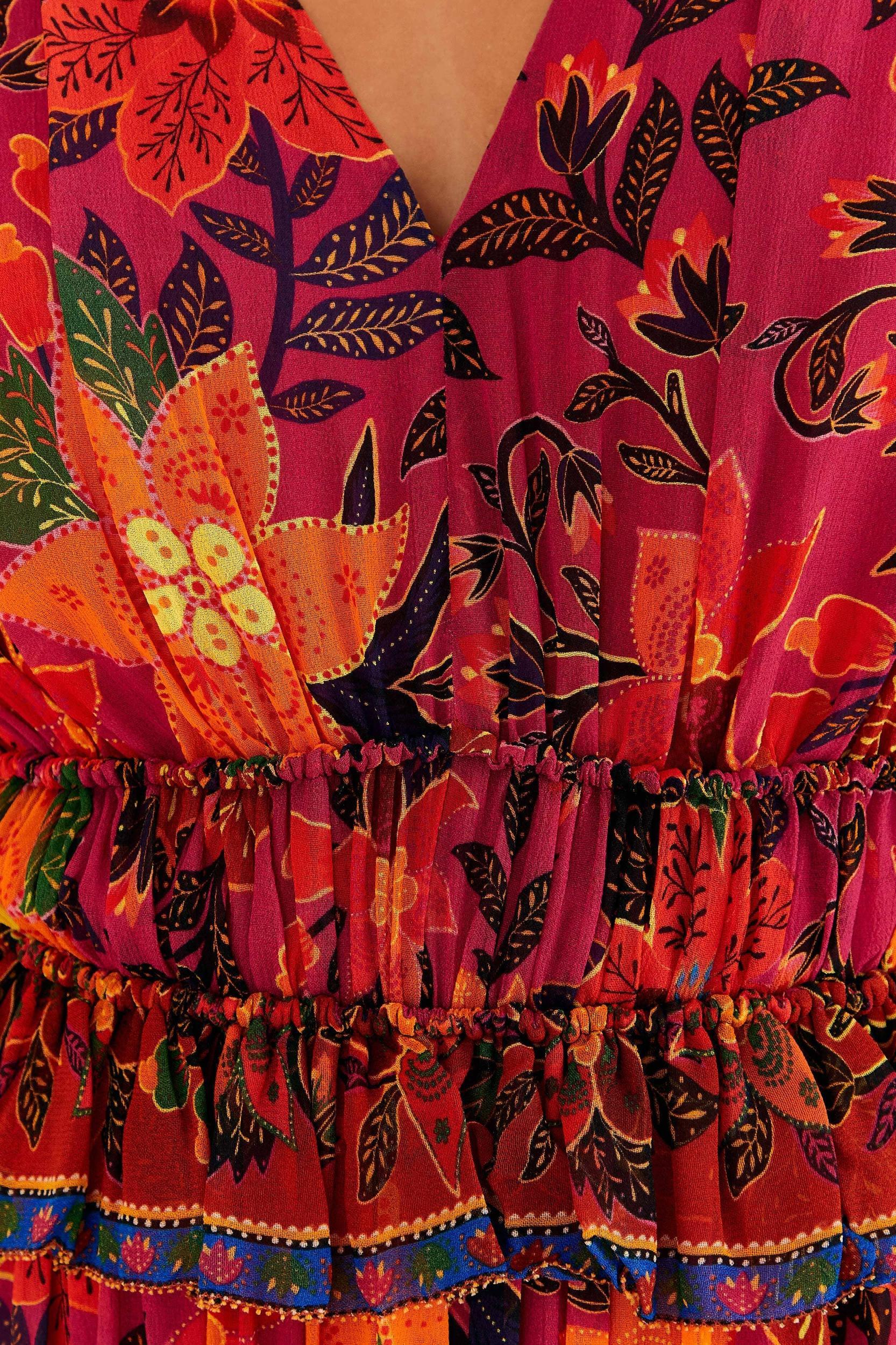 Pink Tropical Tapestry Mini Dress Product Image