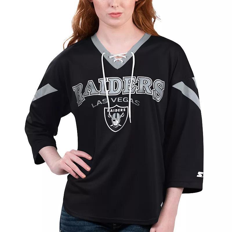 Women's Starter Purple Baltimore Ravens Rally Lace-Up 3/4 Sleeve T-Shirt, Size: Small Product Image