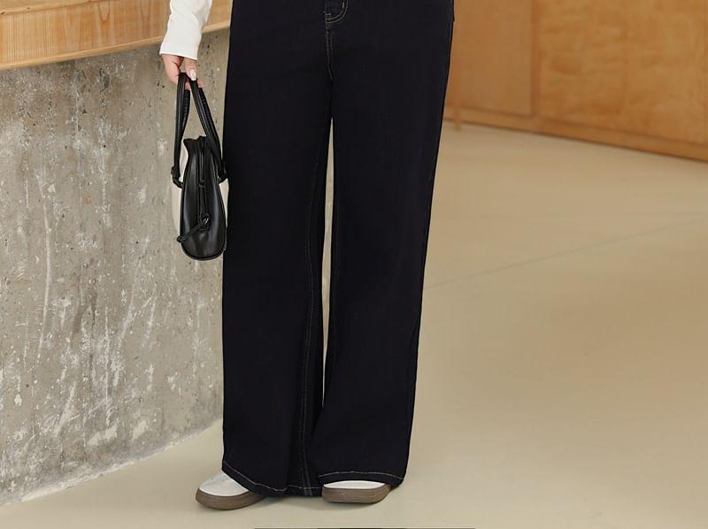 Plus Size High Rise Wide Leg Jeans Product Image