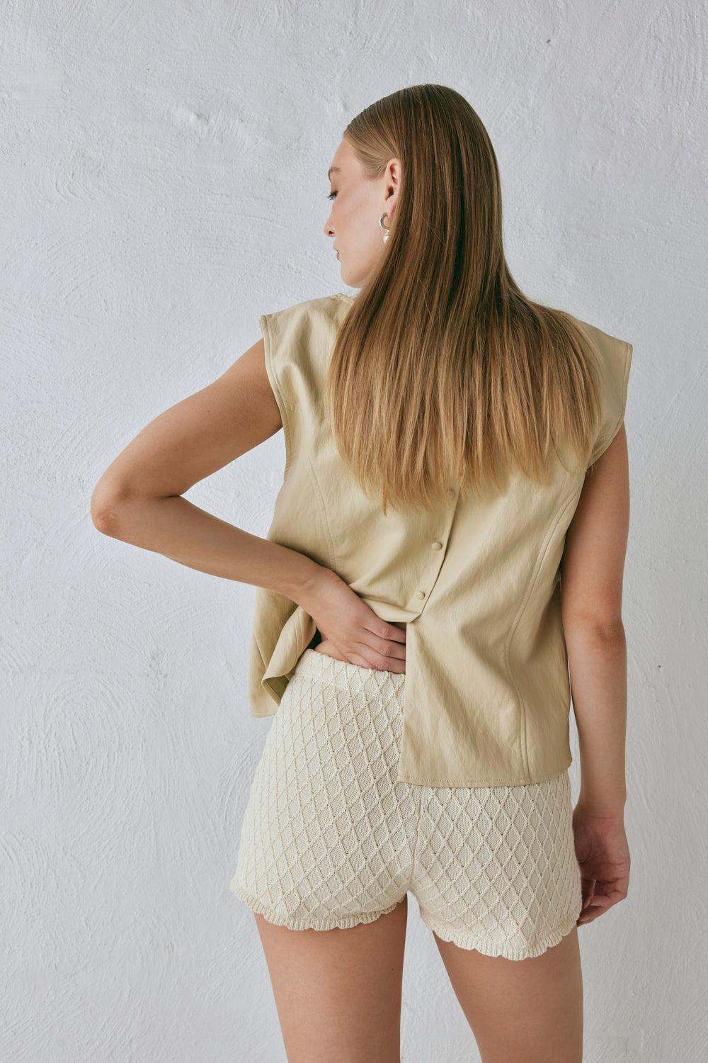 Inner Glow Knit Shorts Cream Product Image