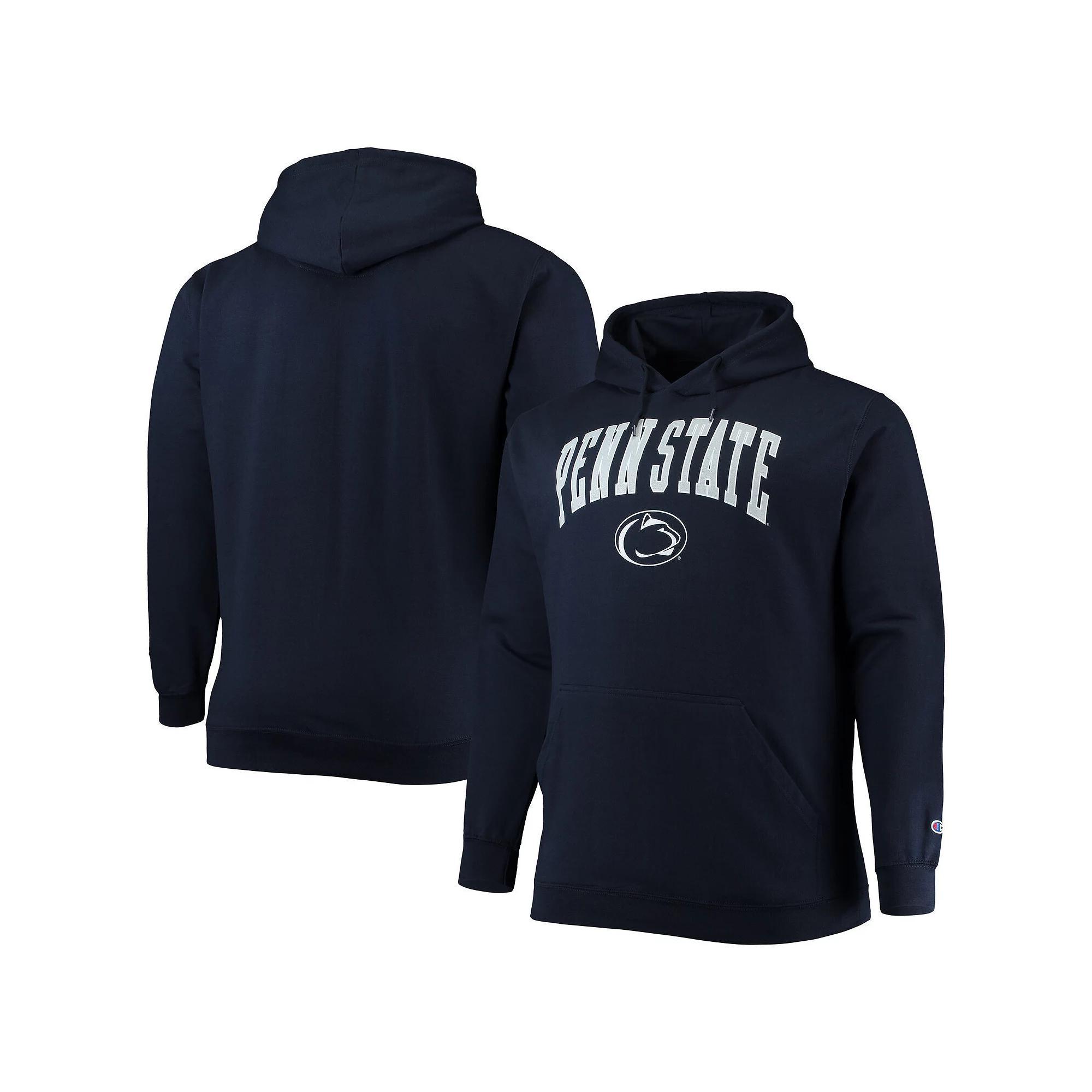 Men's Champion Navy Penn State Nittany Lions Big & Tall Arch Over Logo Powerblend Pullover Hoodie, Size: 2XB, Blue Product Image