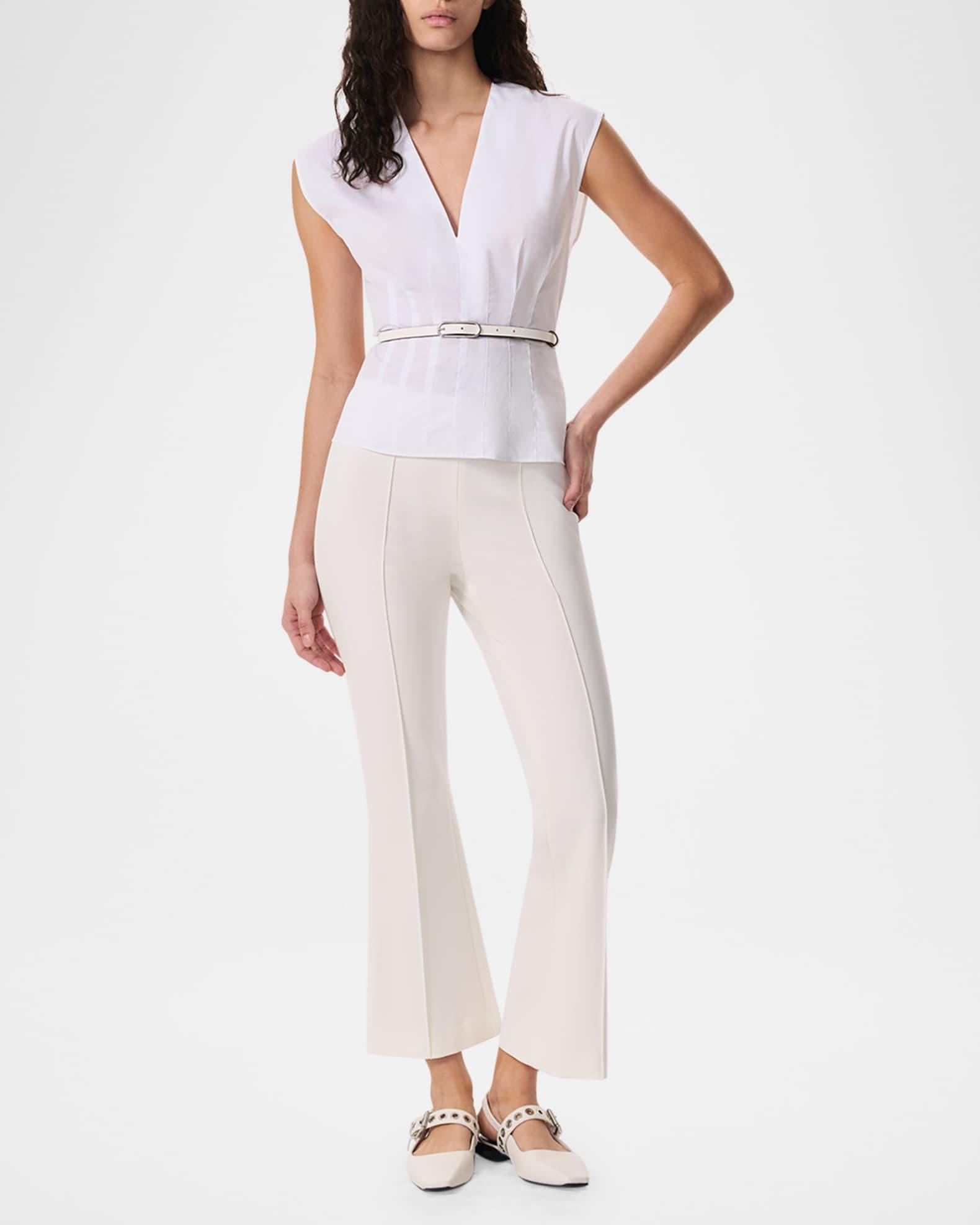 Ines V-Neck Poplin Top  Product Image