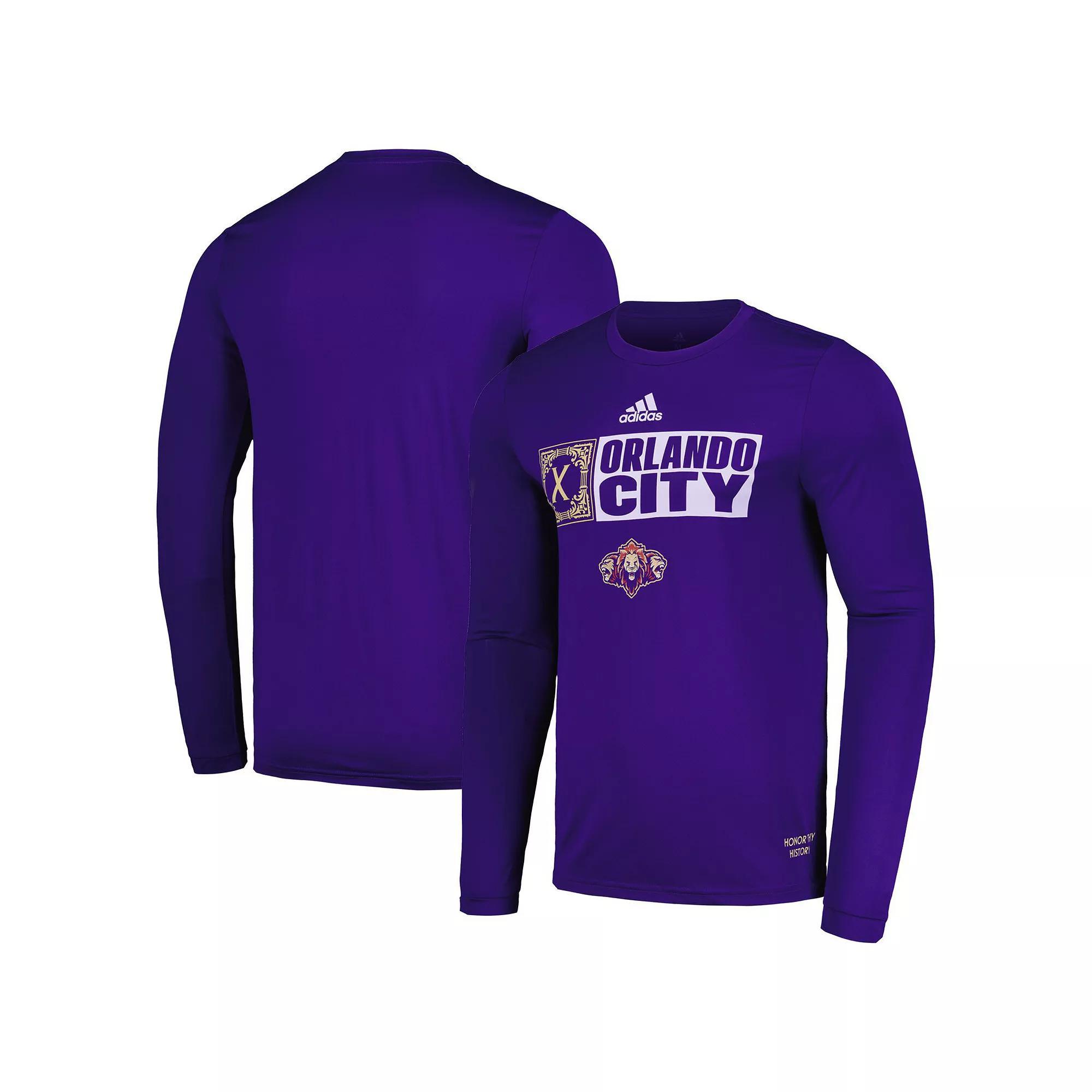 Mens adidas Purple Orlando City SC 2024 Jersey Hook AEROREADY Long Sleeve T-Shirt Product Image