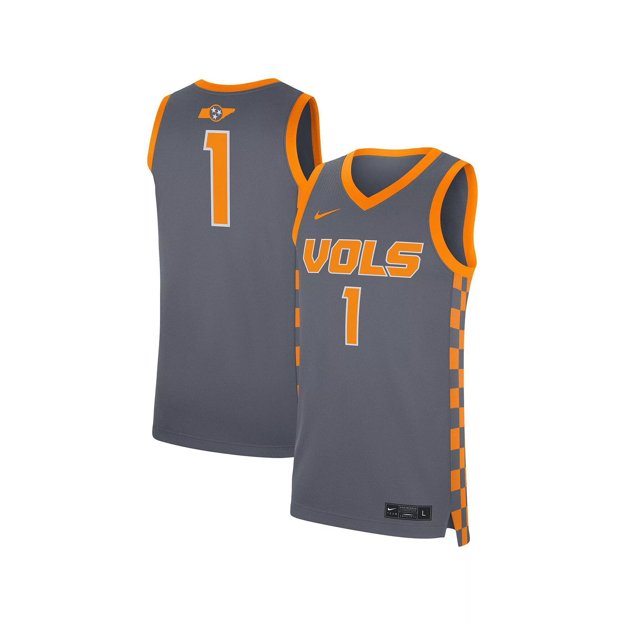 Men's Nike #1 Gray Tennessee Volunteers Replica Jersey, Size: Medium, Grey Product Image