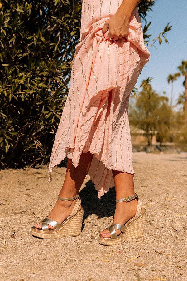 The Syra Espadrille Wedge In Gold Product Image