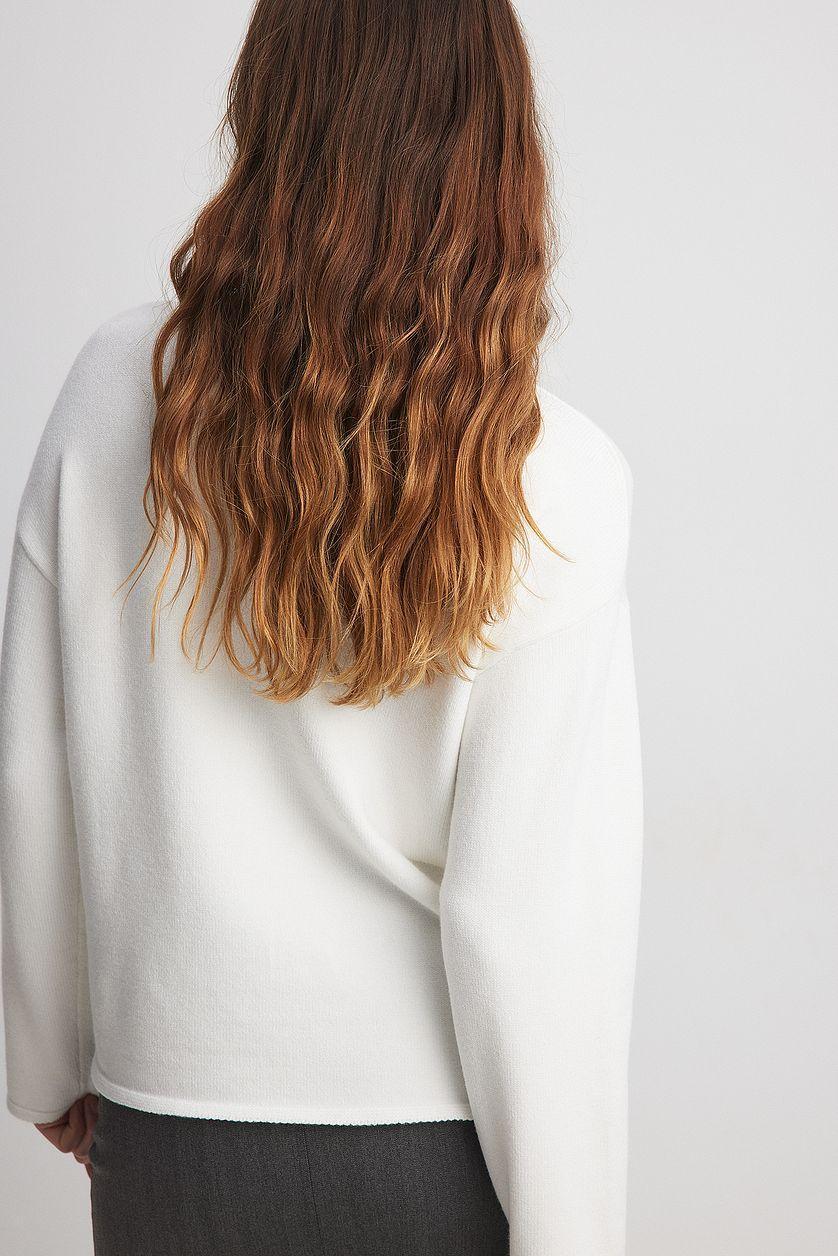 High Neck Knitted Contrast Detail Sweater Product Image