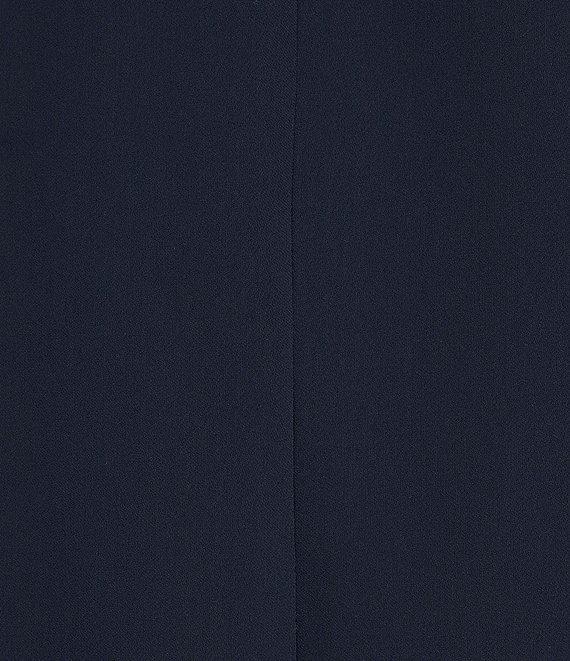 Caroline Rose Matte Crepe Crew Neck 3/4 Sleeve Pocketed Shift Dress Product Image