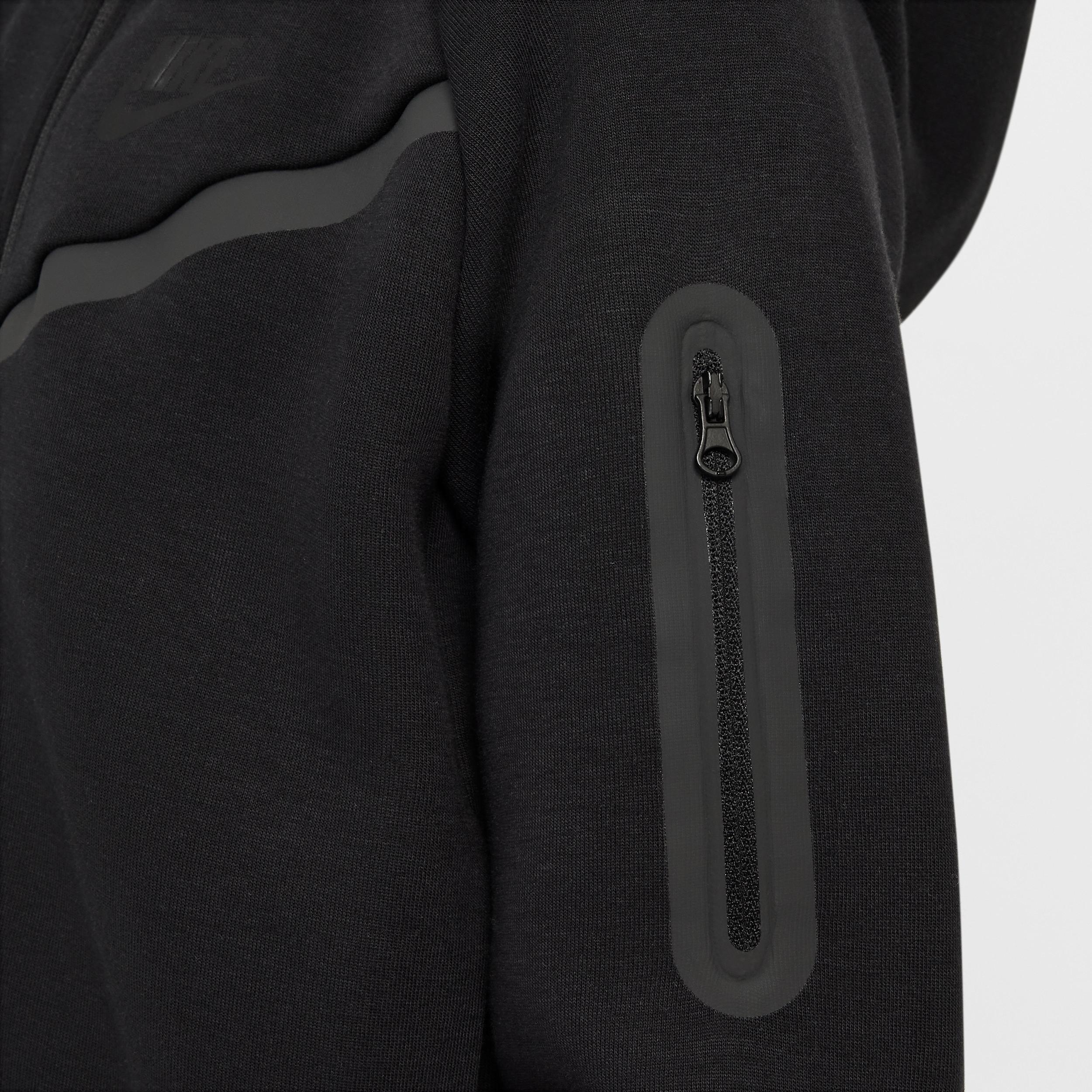 Nike Kids' Tech Fleece Full Zip Hoodie in Black/Black/Black/Black at Nordstrom, Size Xs Product Image