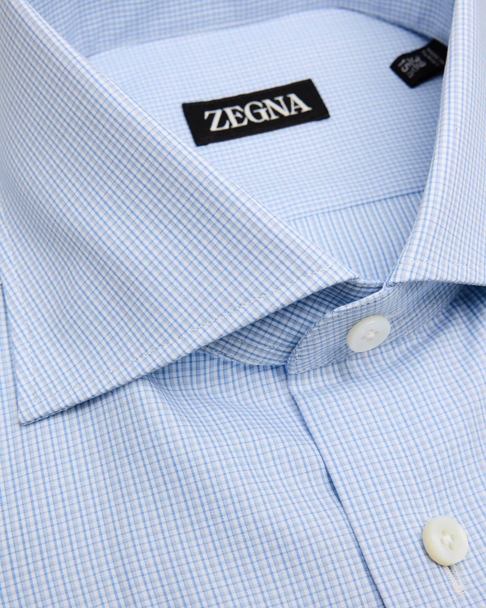 Men's Cotton Micro-Check Spread Collar Dress Shirt Product Image