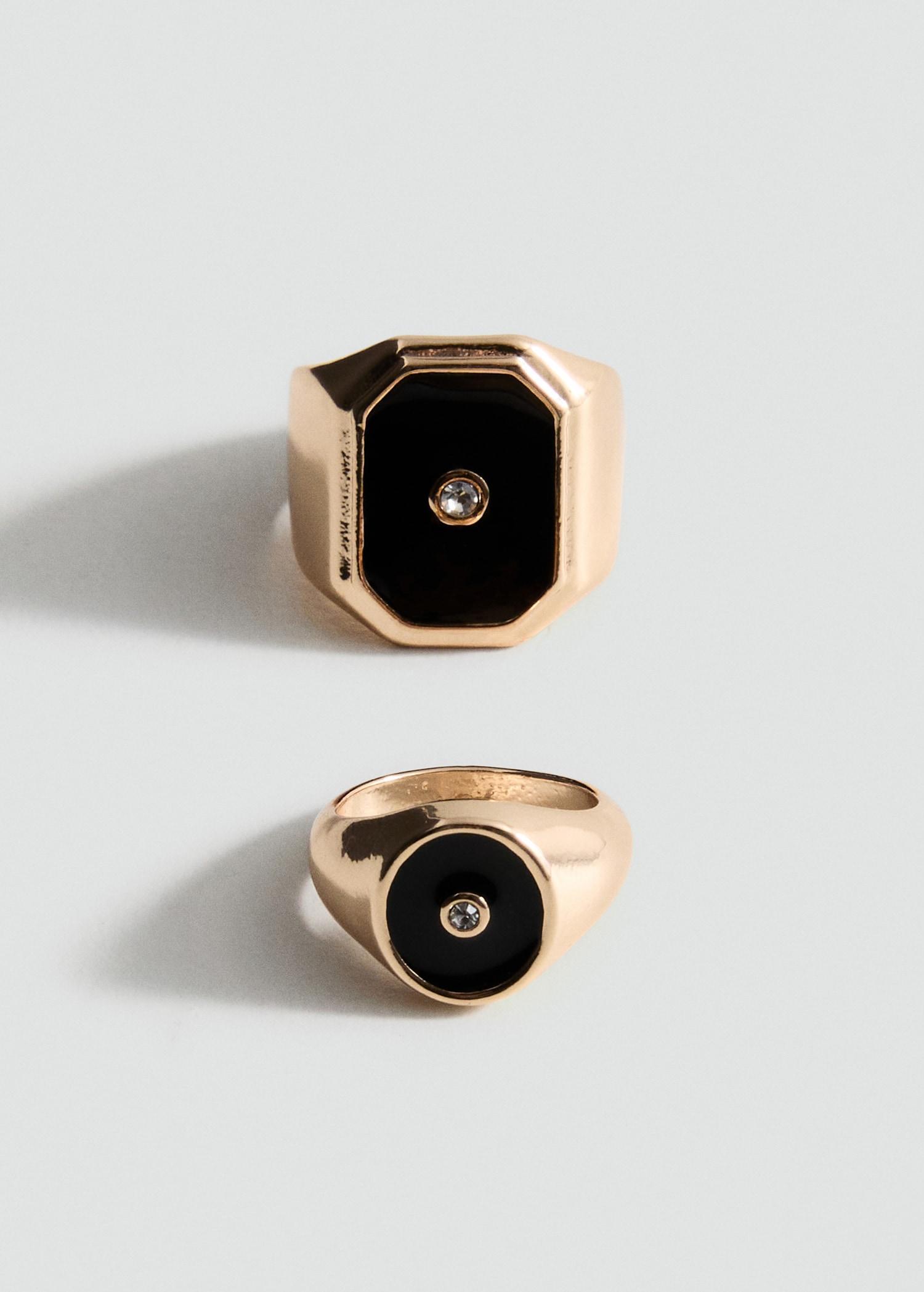 Set of 2 combined rings - Women | MANGO USA Product Image