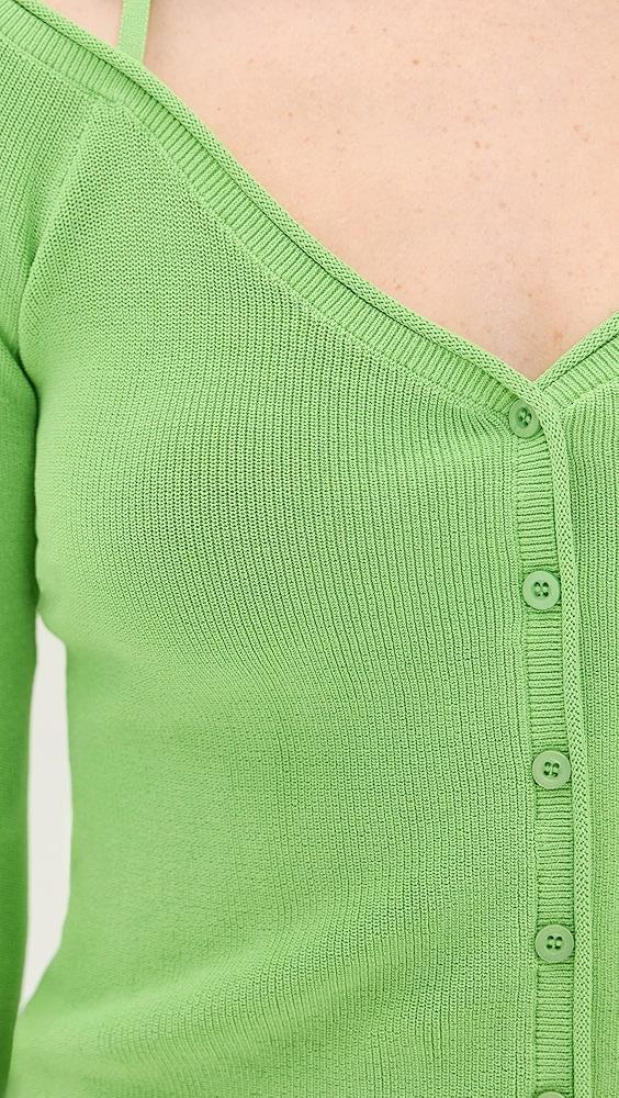 Good American Stretch Rib Knit Off Shoulder Top | Shopbop Product Image