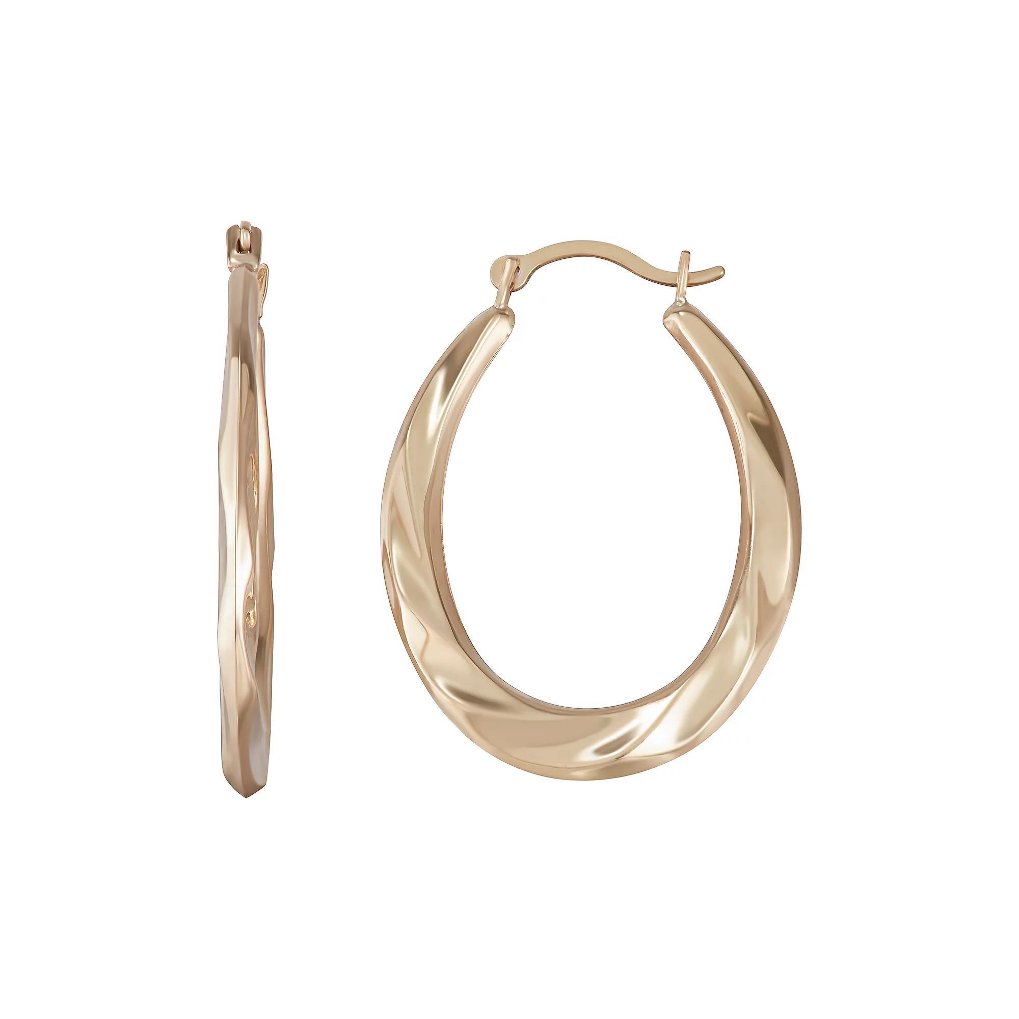 Taylor Grace 10k Gold Twist Hoop Earrings, Women's Product Image