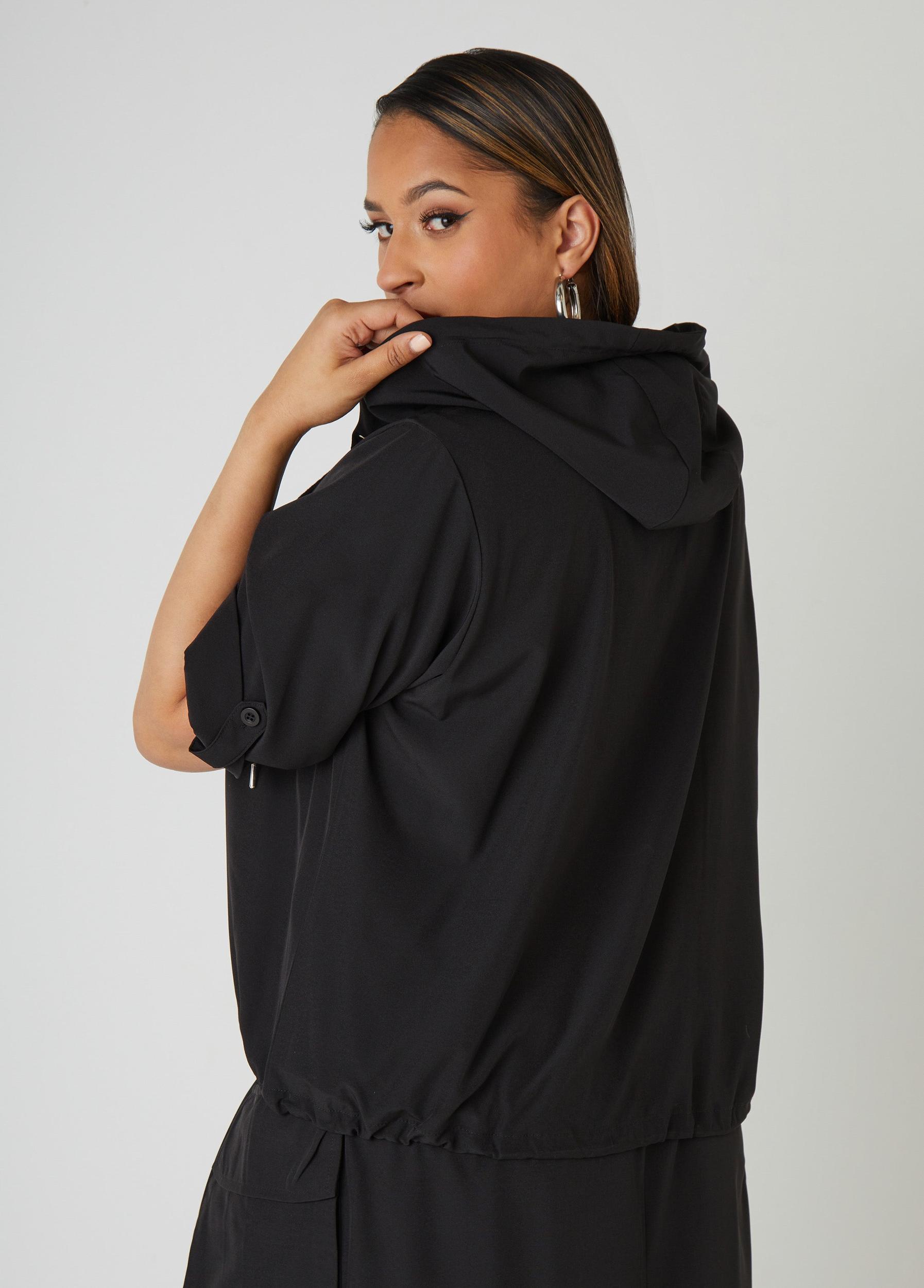 Hooded Drawstring Cargo Jacket Product Image