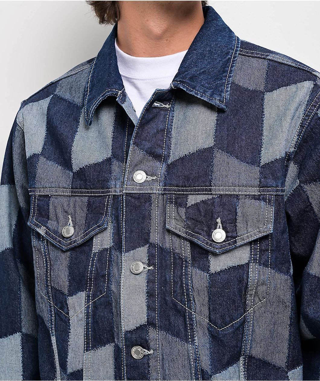 HUF Patchwork Blue Denim Jacket Product Image
