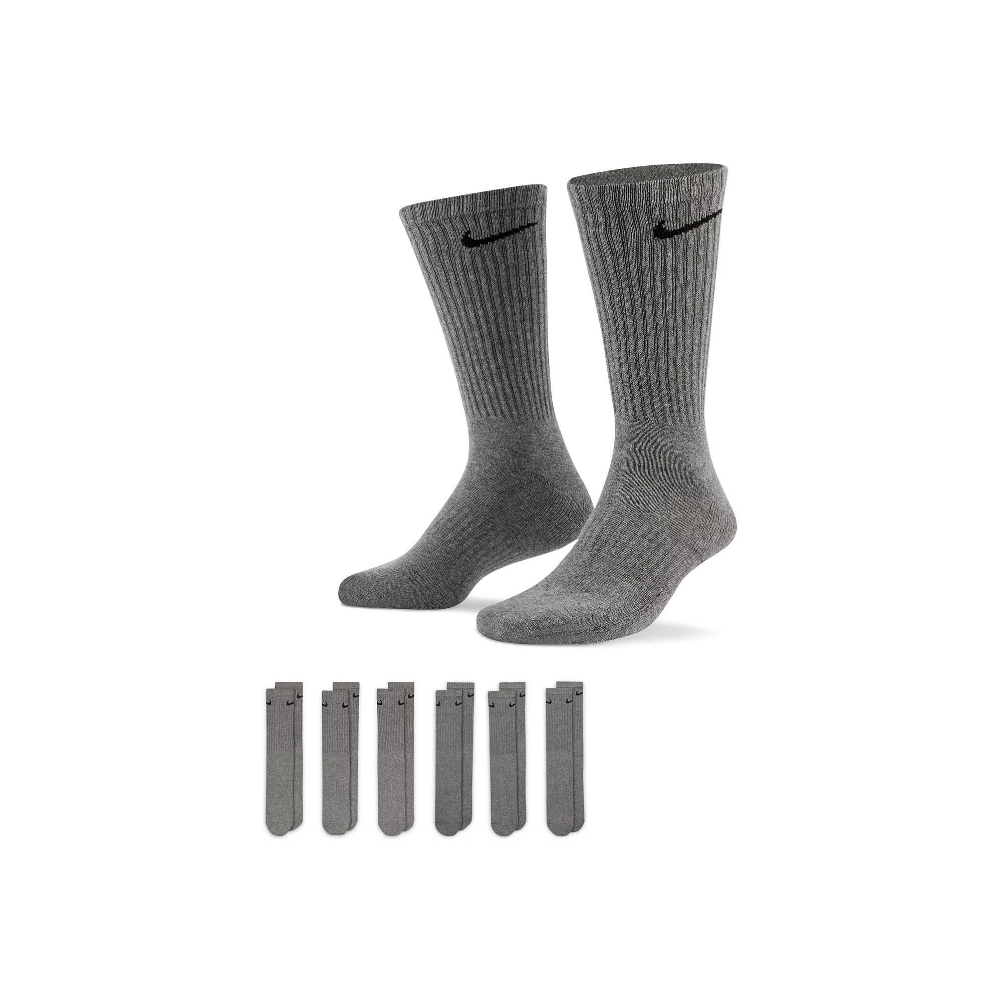 Men's Nike 6-Pack Everyday Cushioned Crew Training Socks, Size: 6-8, Gray Product Image