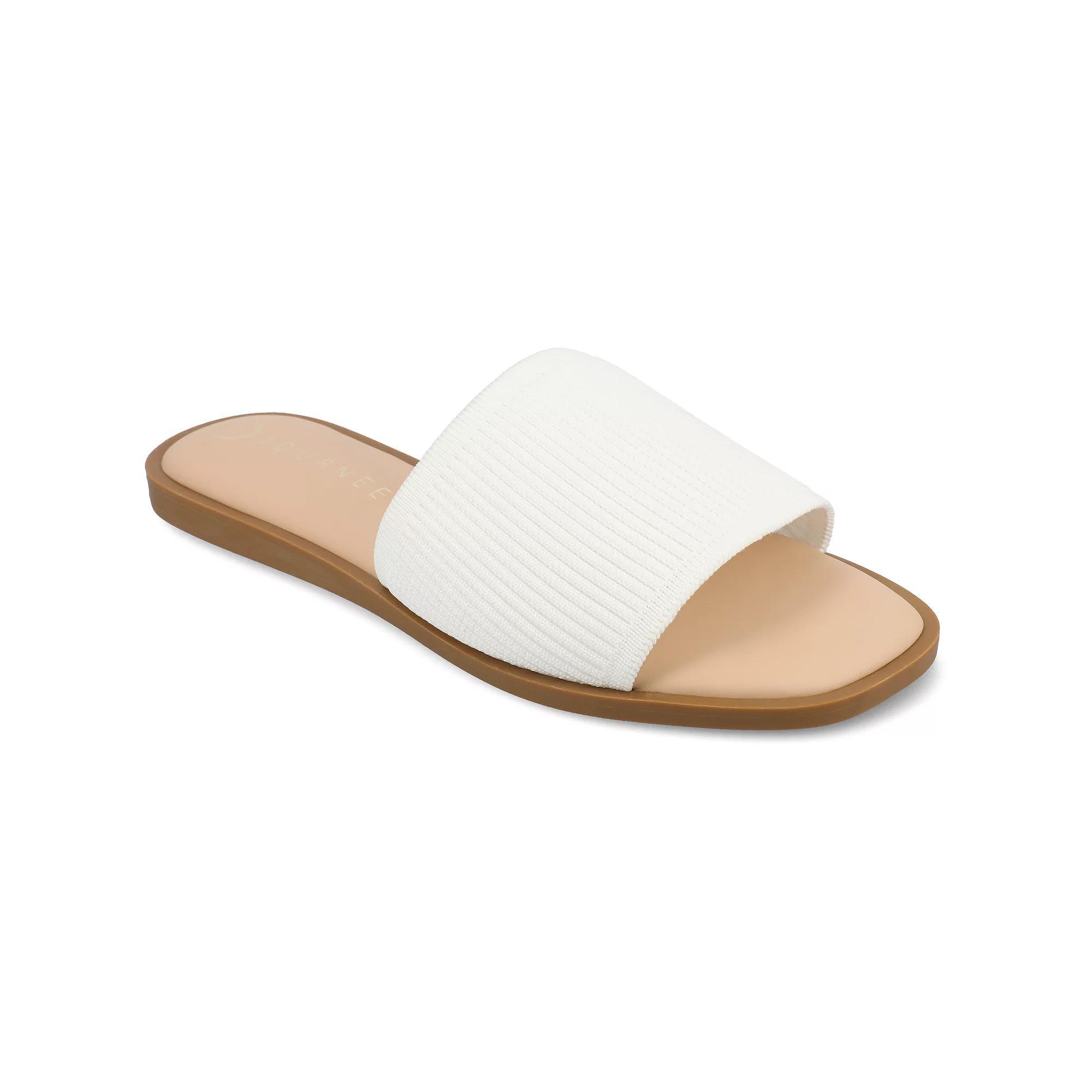 Journee Prisilla Womens Tru Comfort Foam Linen Slip On Slide Sandals Product Image