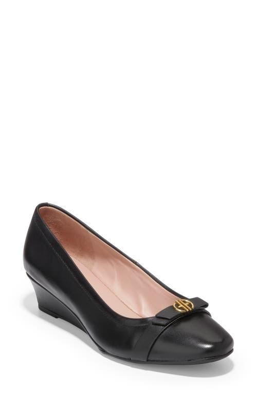 Cole Haan Malta Leather Bow Wedges Product Image