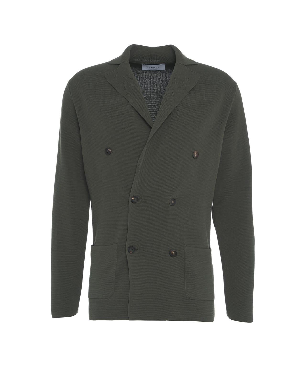 Knit double-breasted blazer Product Image