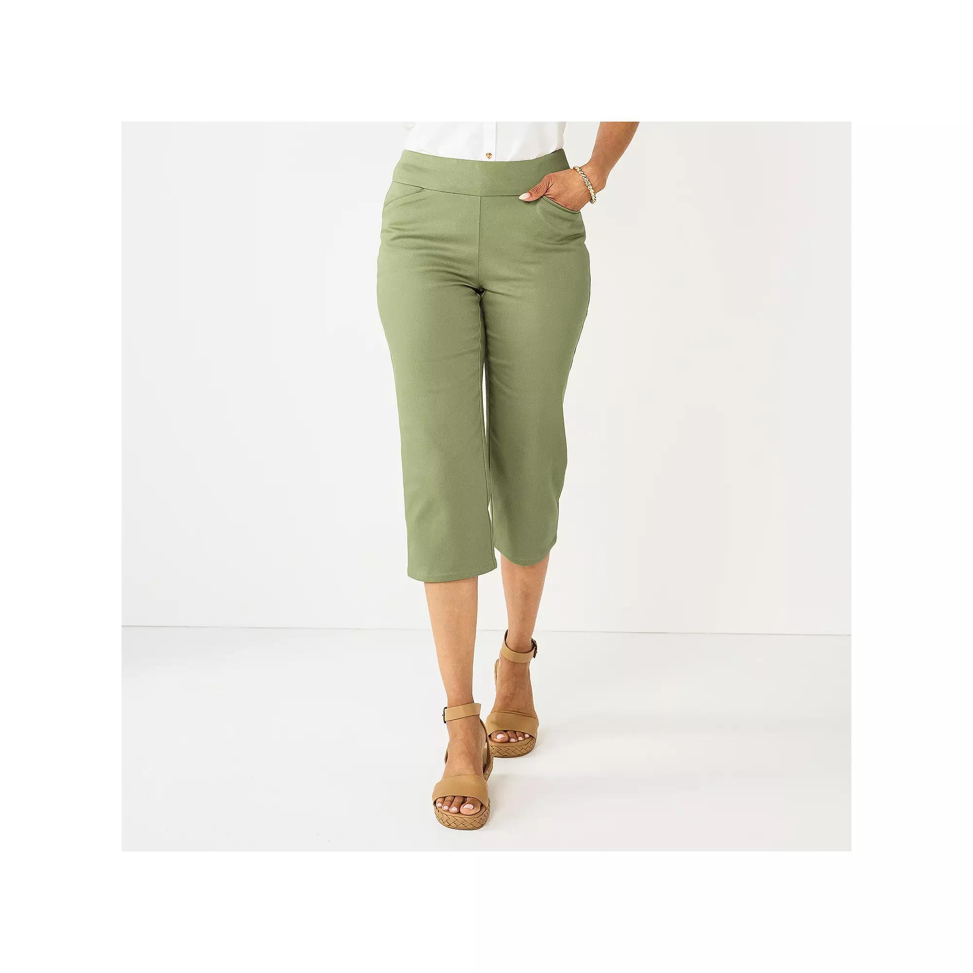 Women's Croft & Barrow® Effortless Stretch Capri Pants, Size: 18, Iron Weld Product Image