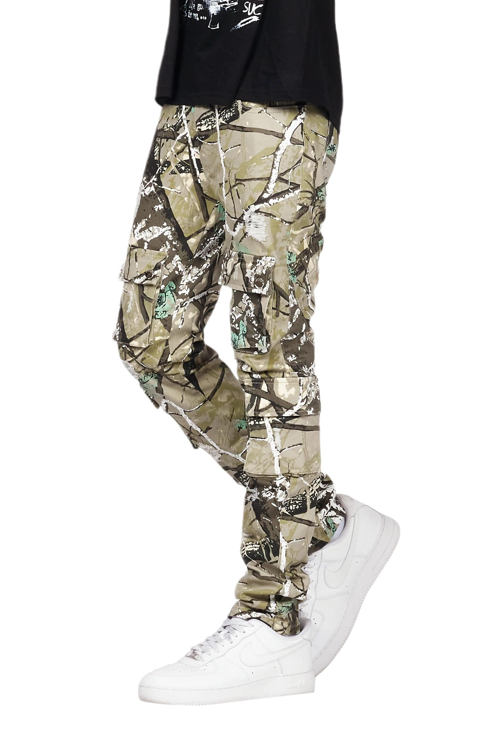 Adril Tree Camo Skinny Fit Cargo Jean Male Product Image