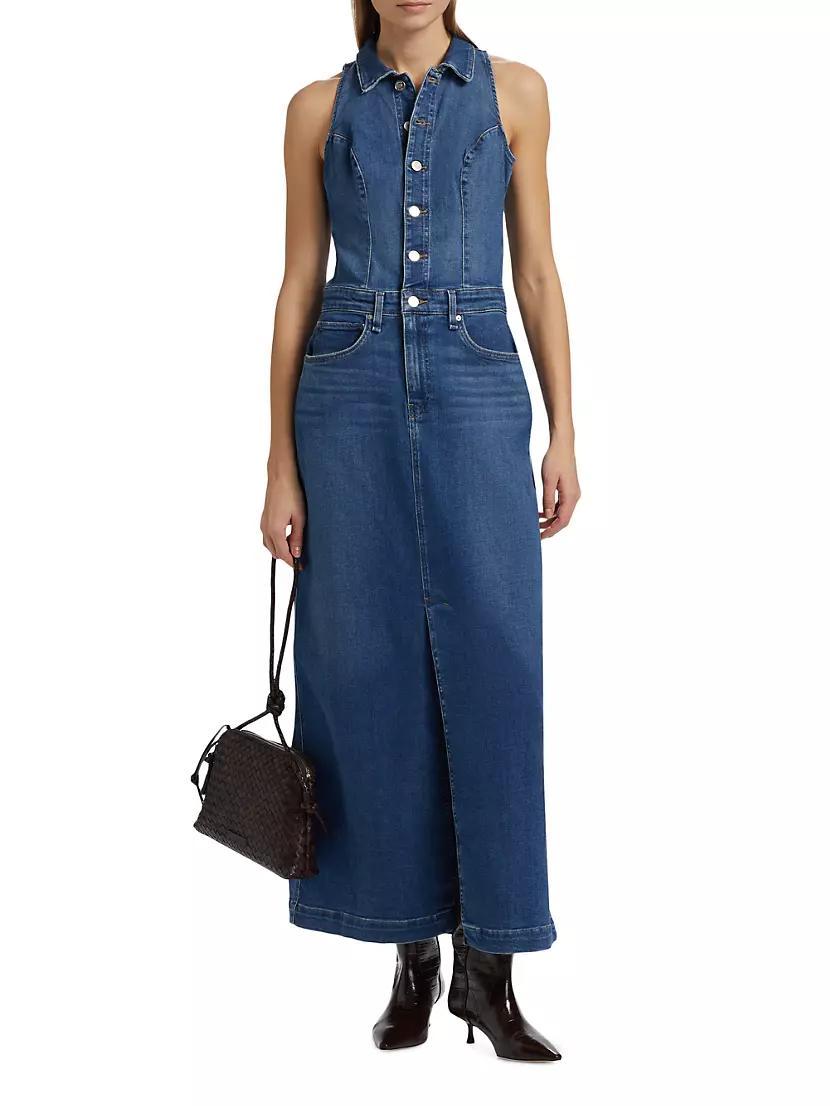 Denim Halter Maxi Dress Product Image