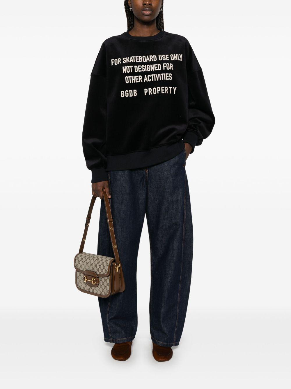 embroidered-lettering sweatshirt Product Image