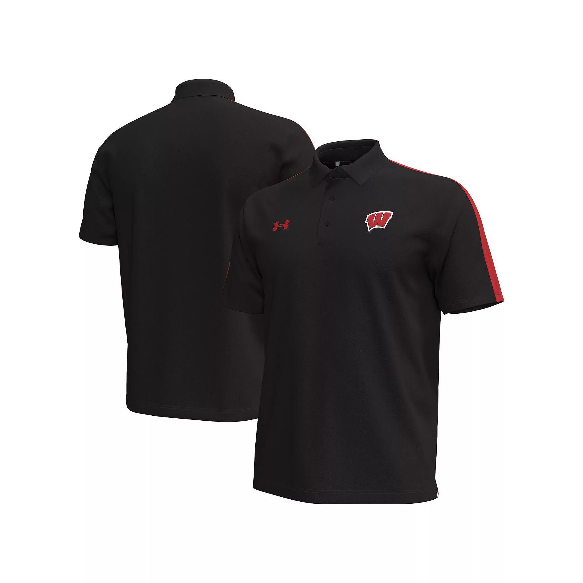 Men's Under Armour Red Maryland Terrapins Playoff Chest Stripe Performance Polo, Size: XXL Product Image