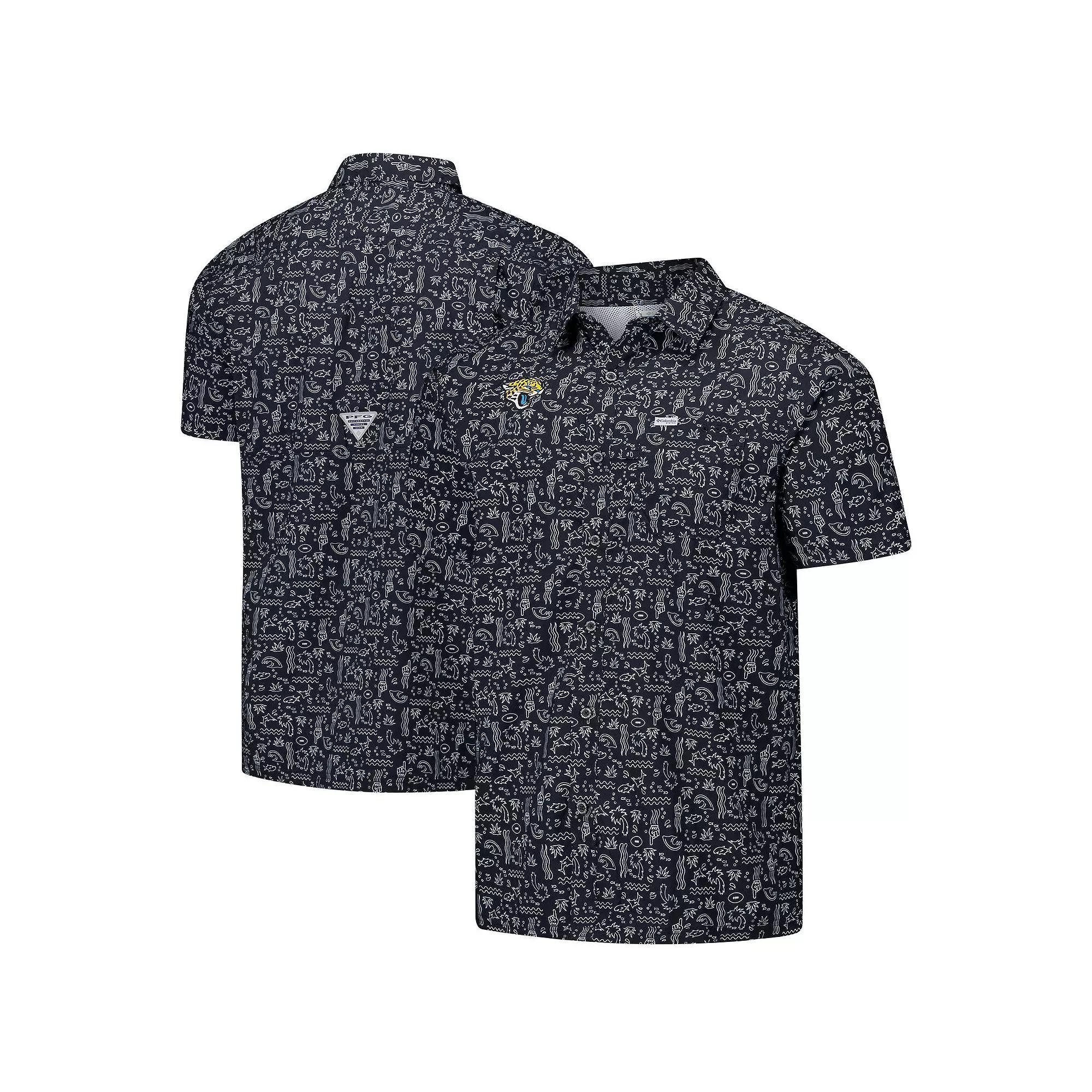 Men's Columbia PFG Black Jacksonville Jaguars Super Slack Tide Omni-Wick Button-Up Shirt, Size: XL Product Image