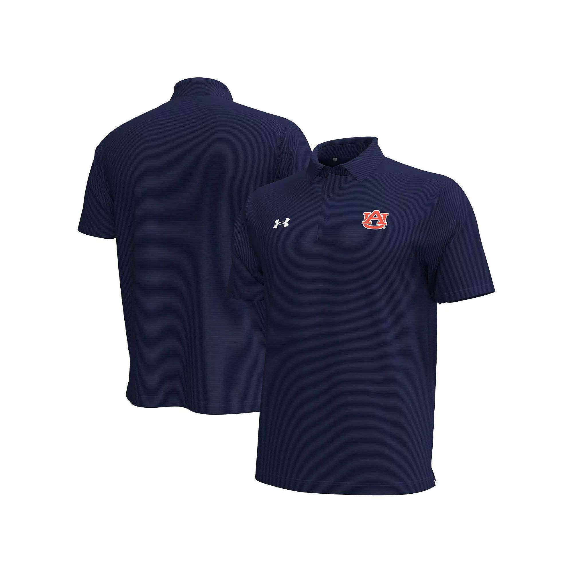 Men's Under Armour Navy Auburn Tigers Playoff Chest Stripe Performance Polo, Size: XXL, Blue Product Image