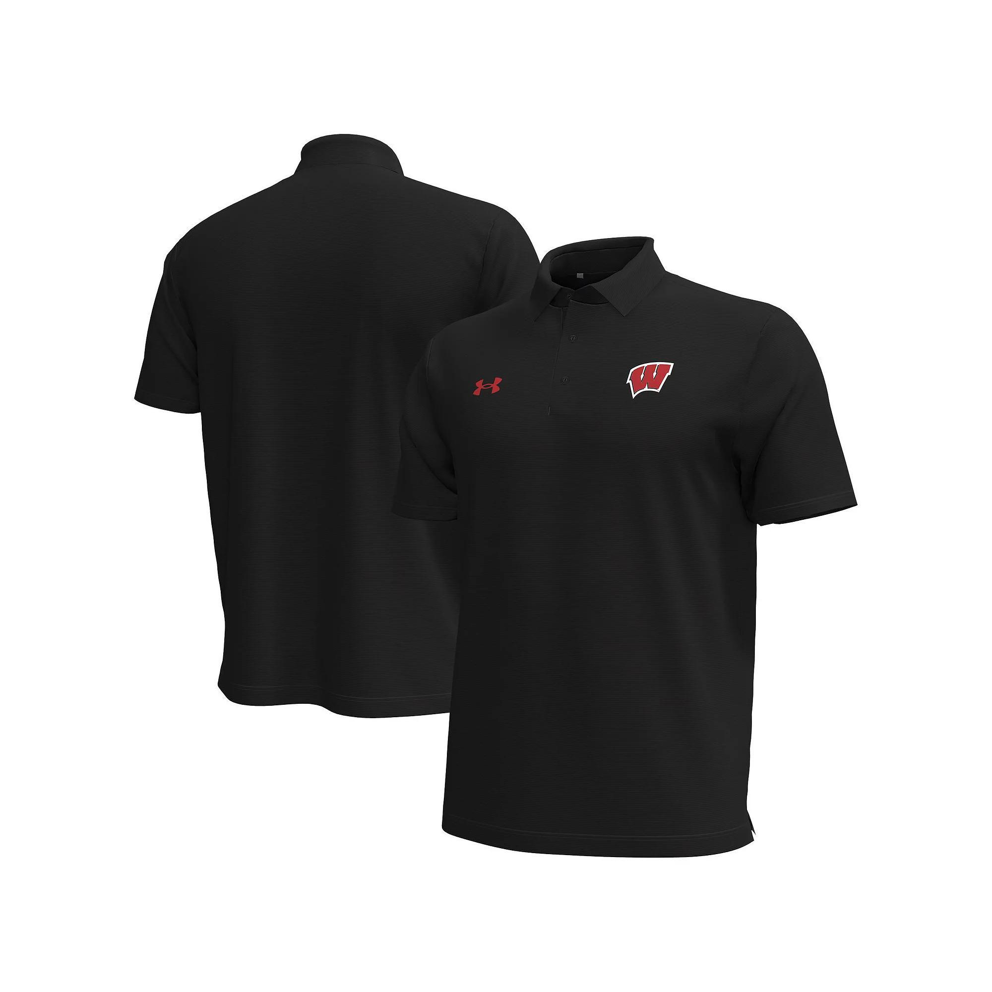 Mens Under Armour Wisconsin Badgers Playoff Chest Stripe Performance Polo Product Image