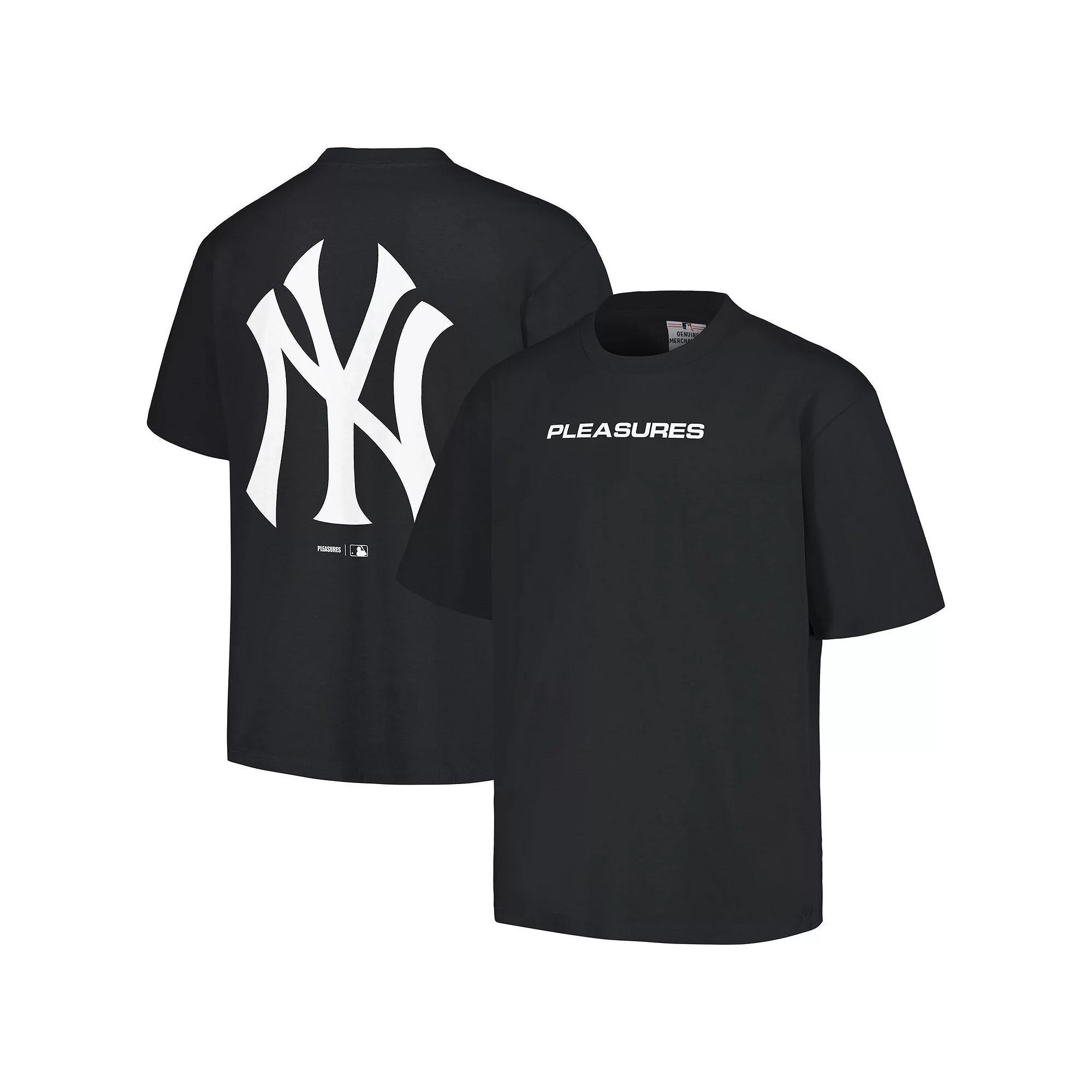 Men's PLEASURES  Black New York Yankees Ballpark T-Shirt, Size: Small Product Image
