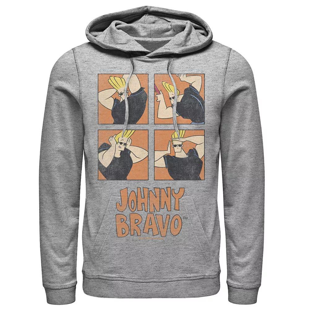 Men's Cartoon Network Johnny Bravo Box Up Hairdo Graphic Hoodie, Size: 3XL, Athletic Grey Product Image