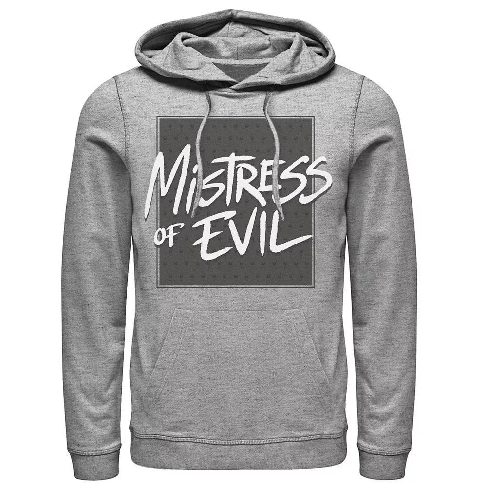 Disney's Maleficent Mistress Of Evil Text Men's Hoodie, Size: Small, Athletic Grey Product Image