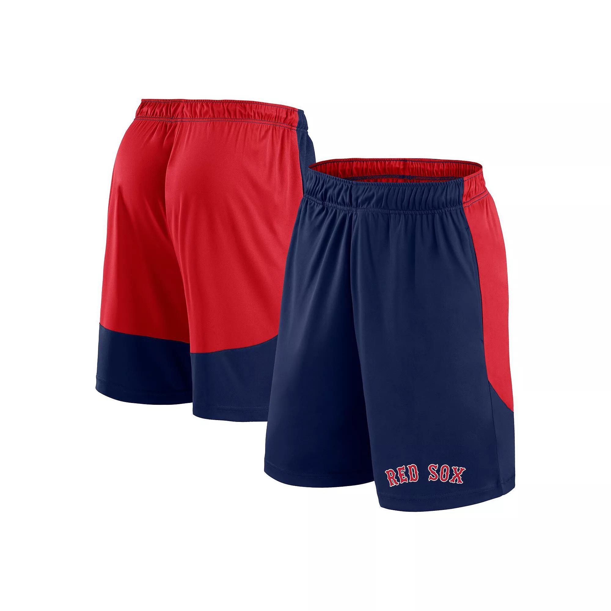 Men's Fanatics Navy/Red New England Patriots Launch Polyester Shorts, Size: 2XL, Blue Product Image