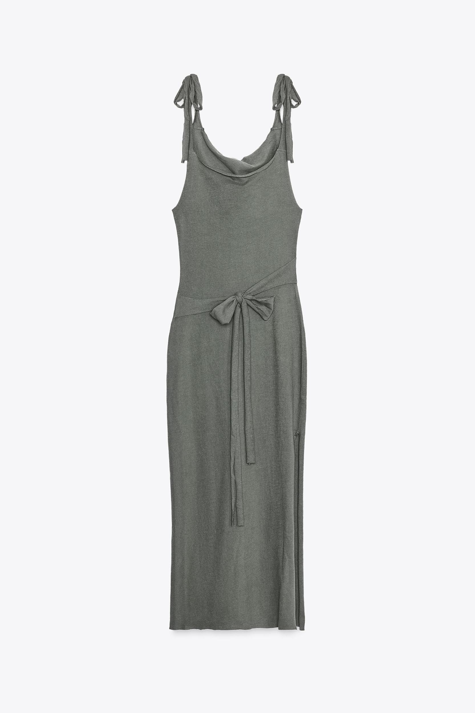 BELTED TIE DRESS Product Image